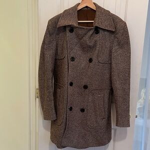 Men's Brown Double-Breasted Coat